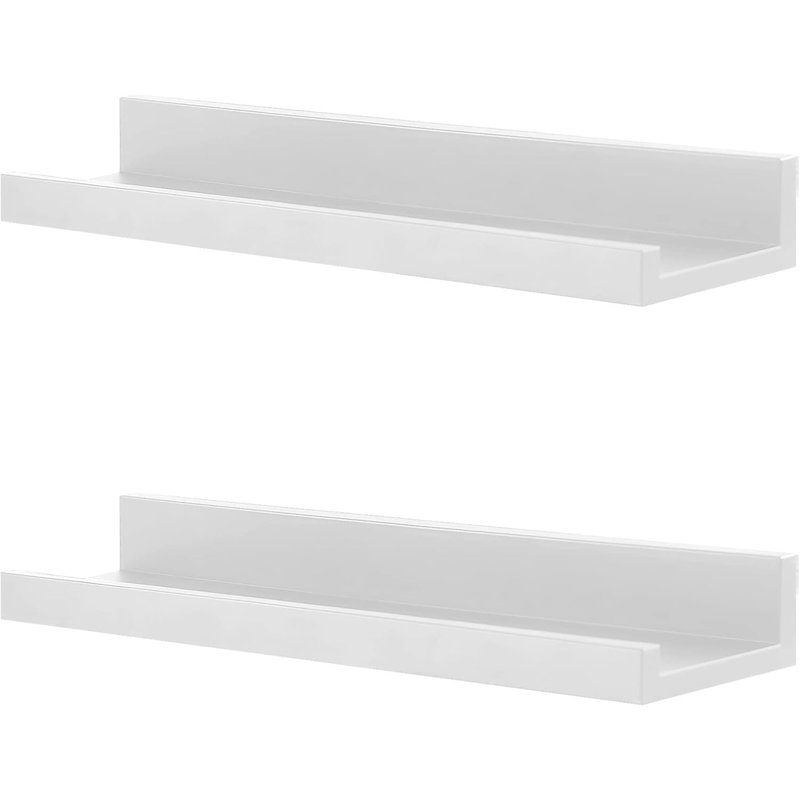 Charneshia 2 Piece Floating Shelf, White, 10 H x 45 W x 5 D cm