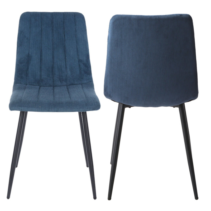 Aspen 1200mm foiled rect. table & 4 fabric chair Set, Blue, White