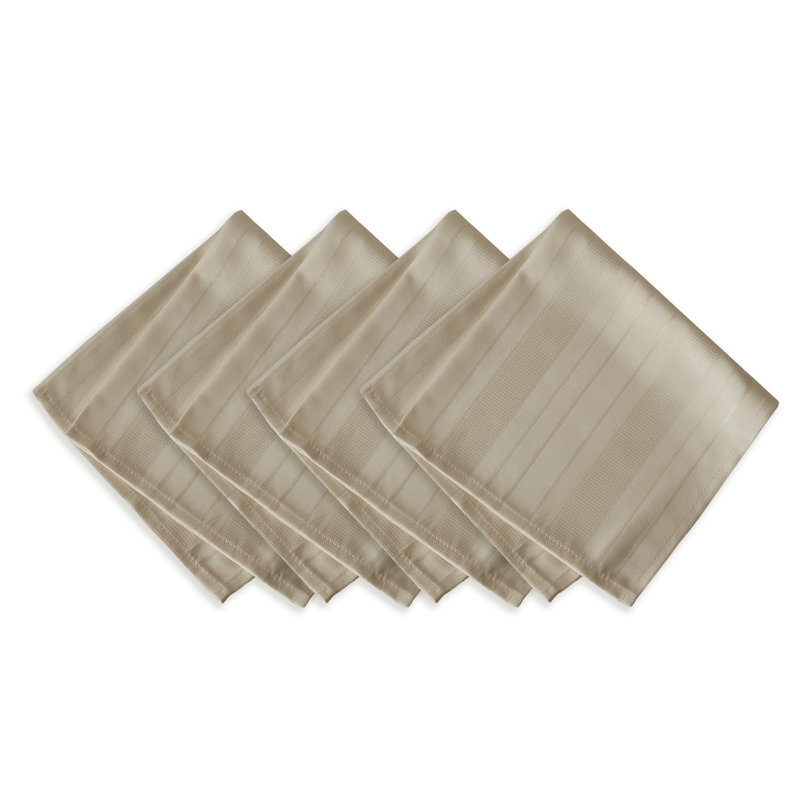 Robyn 100% Polyester Striped Square Napkin, Gray