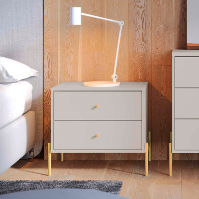 Table de chevet 25 po Jasper en blanc (2 tiroirs)