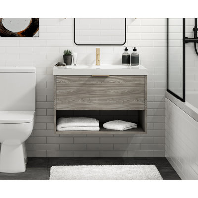 Modo 24" W Wall Mounted Single Bathroom Vanity 