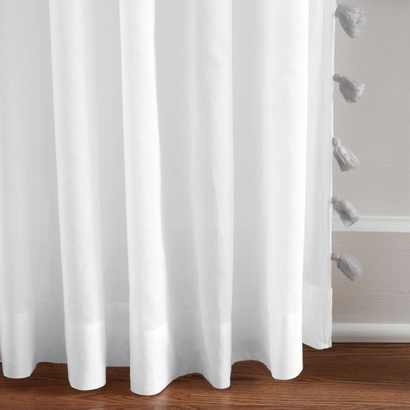 Brackett 100% Cotton Semi Sheer Single Curtain Panel, Gray