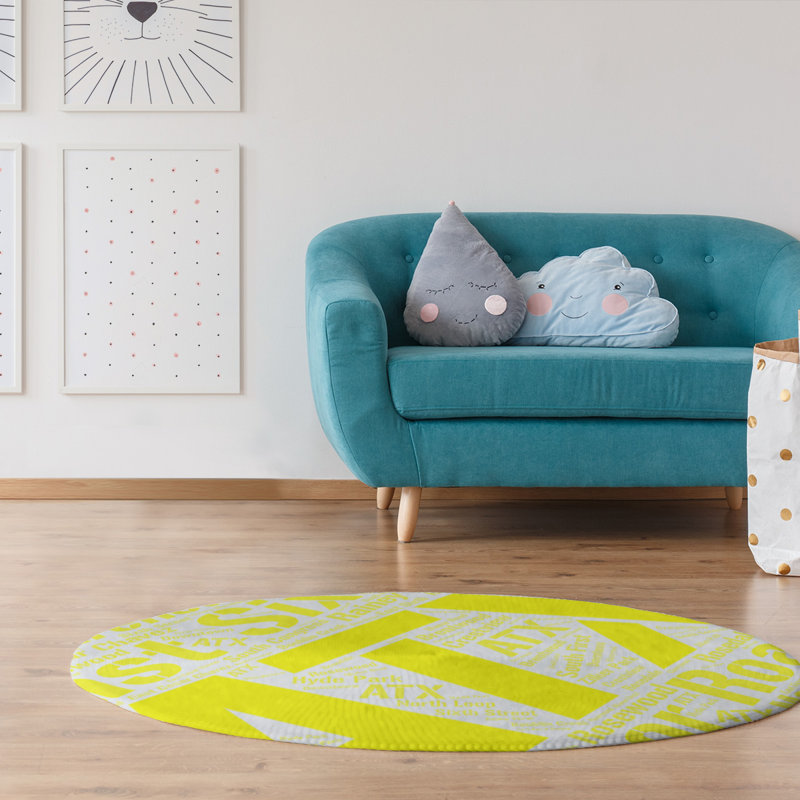 Chenille Indoor Rug, Round 5'