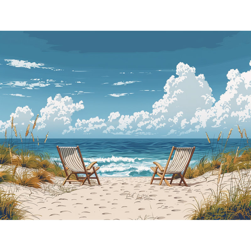 Beach Landscape Bathroom Shower Curtain, 70" W x 73" L