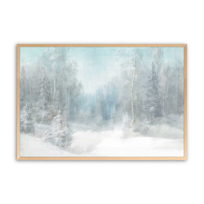 Imprimé sérénité «Snowy Woodland», Érable brut encadré, H 9 po x l 11 po