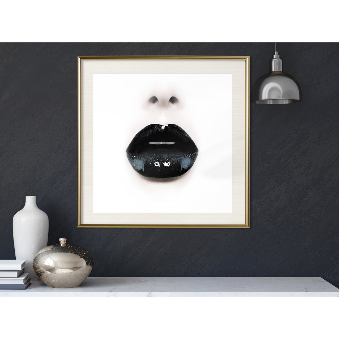 Gerahmtes Poster Black Lipstick