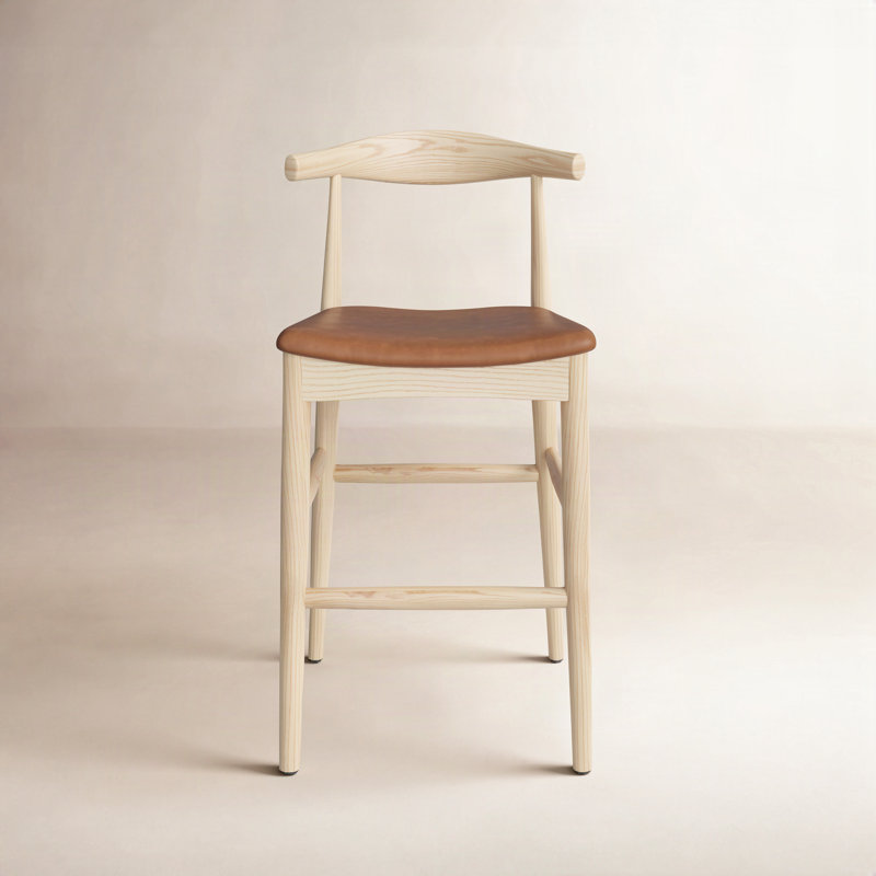 Ardo Vegan Leather Bar & Counter Stool, Natural, Bar Stool (28.50" Seat Height)