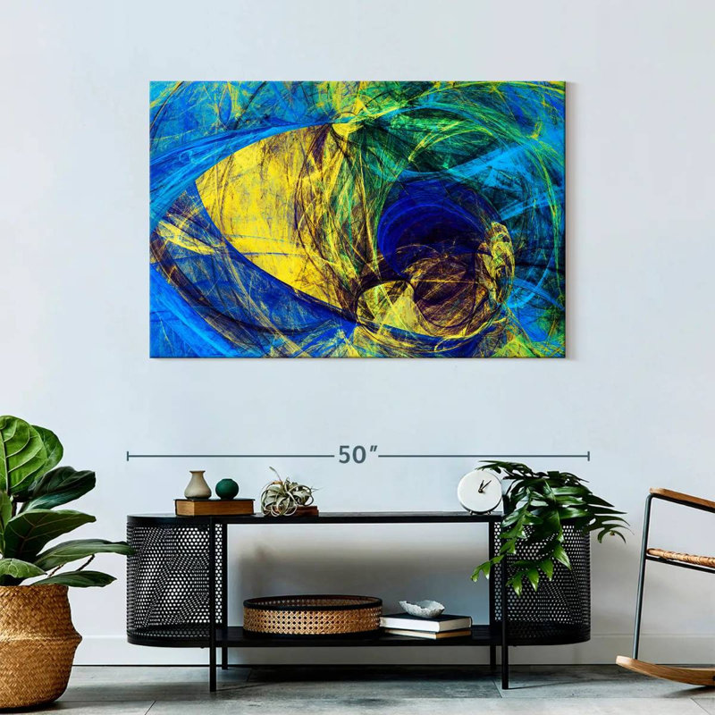Avery Blue Abstract Tunnels, 30" H x 45" W