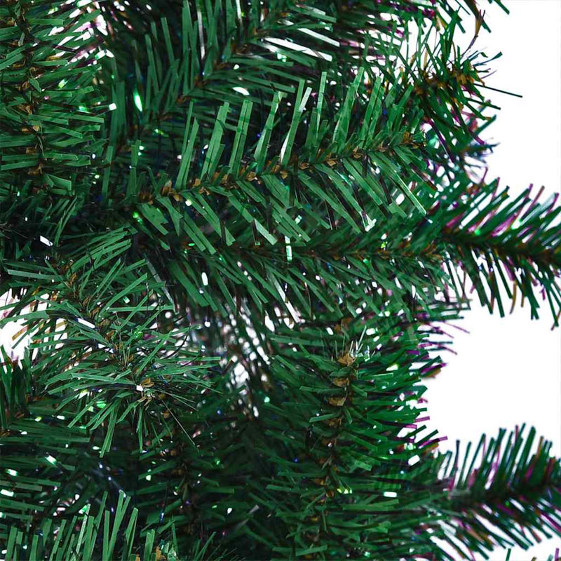 vidaXL Artificial Pre-lit Christmas Tree Green PVC and Metal, 6.89 ft