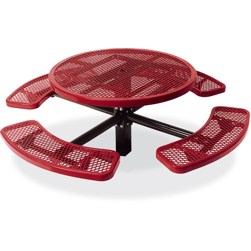 Laurie Picnic Table, Black/Red