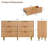 Fluted Dresser for Bedroom with 3 Drawer,Wooden Chest of Drawer with Metal Handle,Dresser for Living Room,Hallway-1603078829