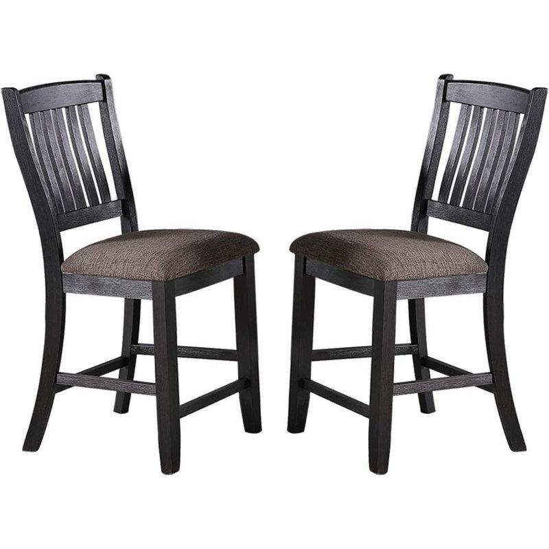 Ensemble de 2 chaises hautes en bois Coffee
