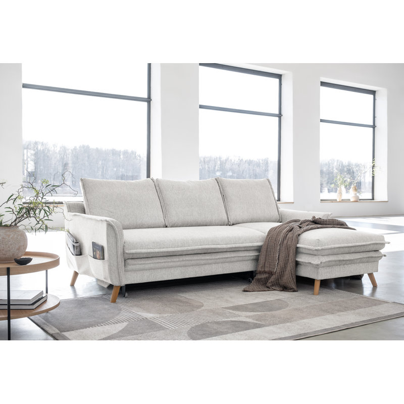 Charming Charlie Limited 4 Seater Sofa Bed, Beige, Right facing