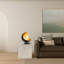 Lampe de table d'appoint Luna Bella - abat-jour noir et feuille d'or, laiton patiné, base en marbre noir-58911618-58622614