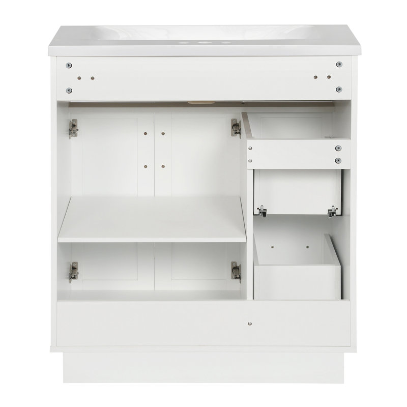 Bathroom Vanity with Sink, 2 Right Doors, 2 Drawersm and Adjustable Shelf