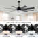 Veun 84-inch 9-Blades Ceiling Fan with Led Light and Remote