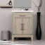 Meuble-lavabo gris 24 po x 18 po avec comptoir en acrylique scellé, robinet, 24 po Miroir l 24 po x P 18 po-1797031289