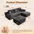 No Assembly Required Compression Packed 3-piece Cloud Modular Upholstered Boneless Sectional Sofa-1954766007