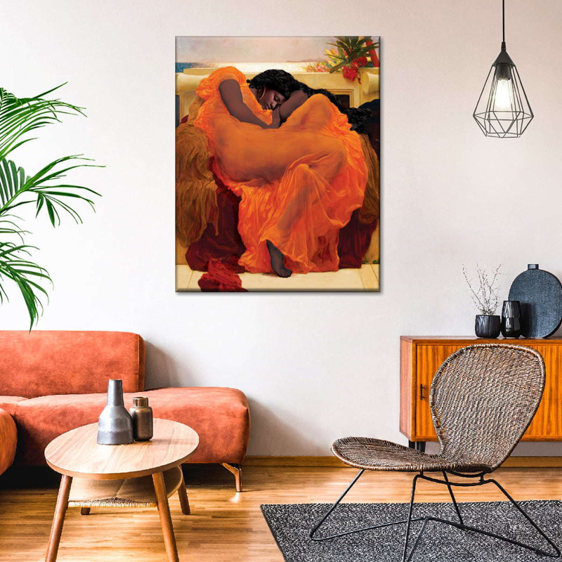 Flaming June Inspired African American Canvas Print On Canvas Print, 20" H x 25" W x 1.25" D