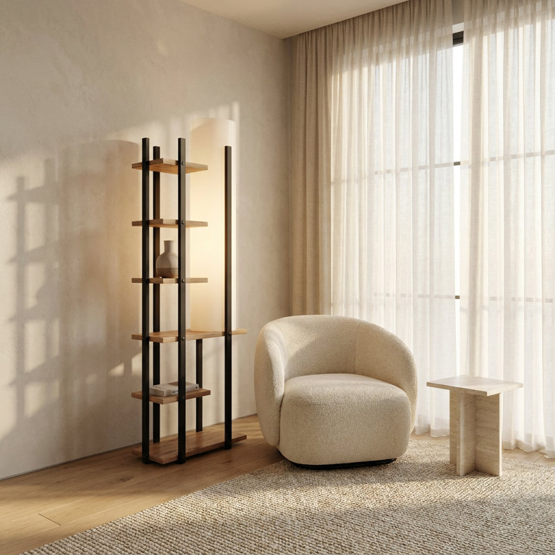 Lampe sur pied à abat-jour tambour Eclipse