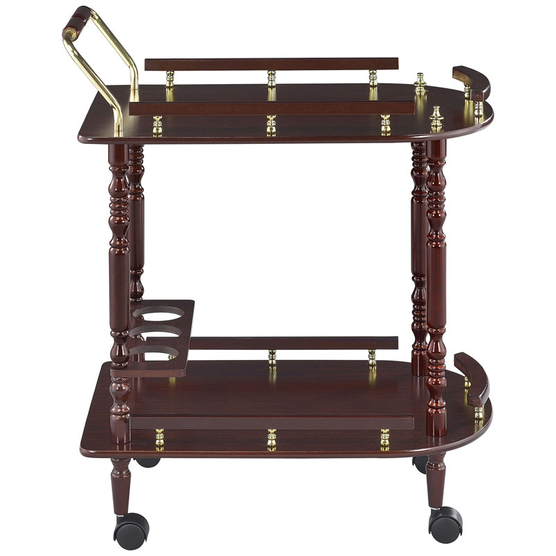 Chariot de service à 2 tablettes Merlot and Brass
