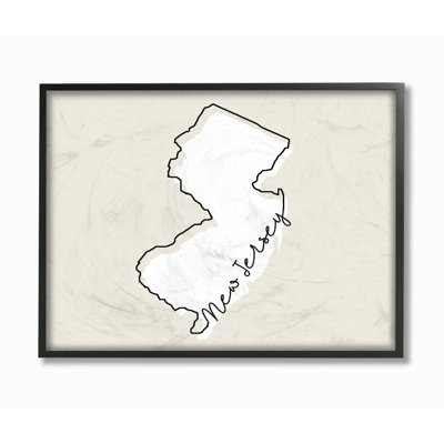 «New Jersey Home State Map Neutral Design», impression sur toile