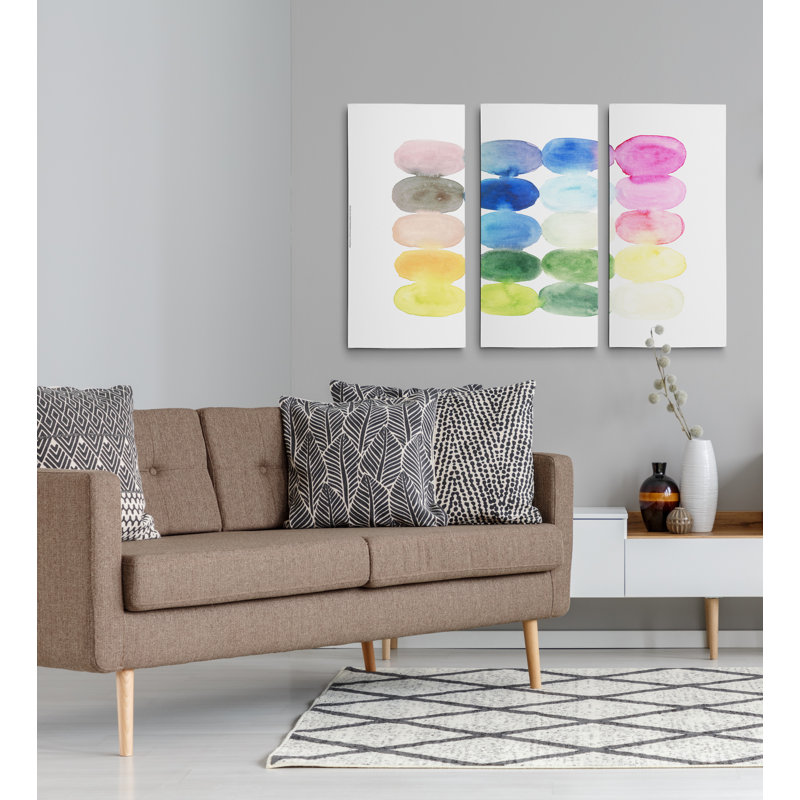 Reproduction d’art multi-pièces sur toile, "color fusion ii" par excellence, H 24 po x l 36 po x P 1,5 po
