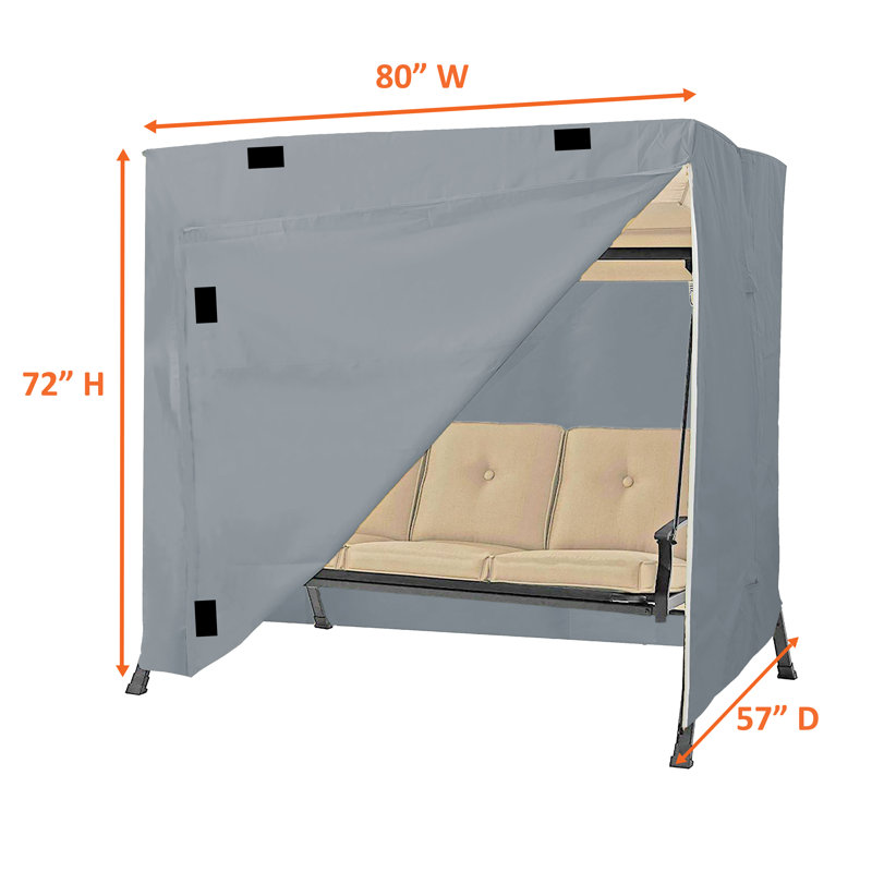 Outdoor Swing Seat Cover, 182.9cm H x 203.2cm W x 144.8cm D, Grey