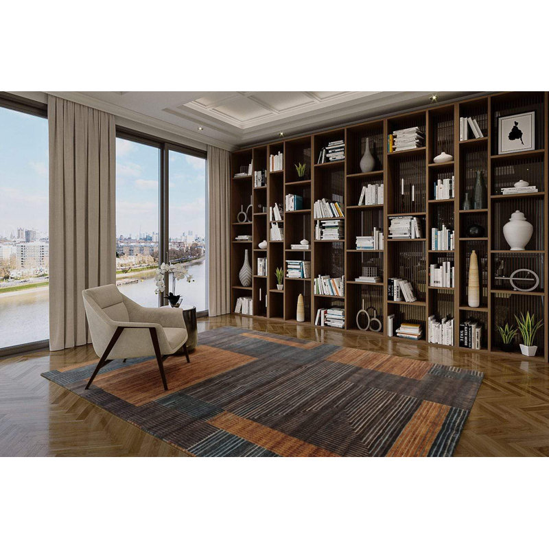Facade Wool Geometric Area Rug, Rectangle 2' x 3'