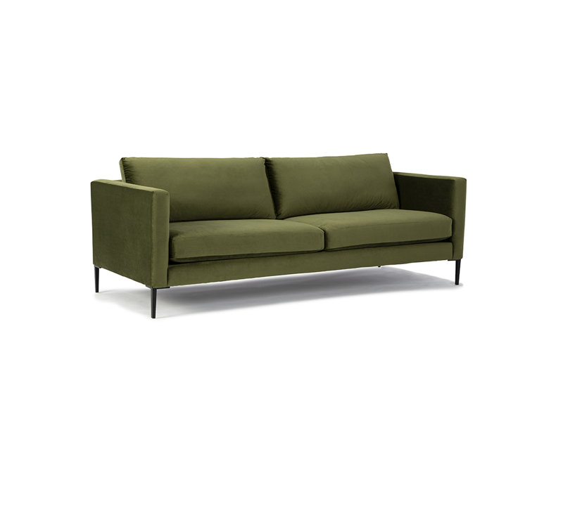 Canapé à accoudoirs 88 po avec coussins réversibles, Polyester vert olive