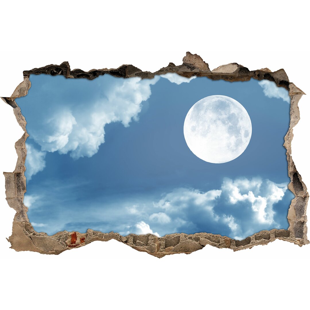 Wandtattoo Vollmond am Wolkenhimmel