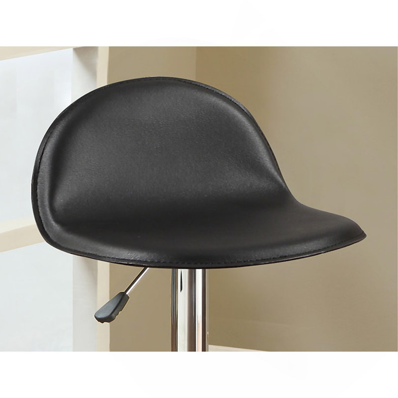 Ensemble de 2 tabourets noirs en similicuir réglables
