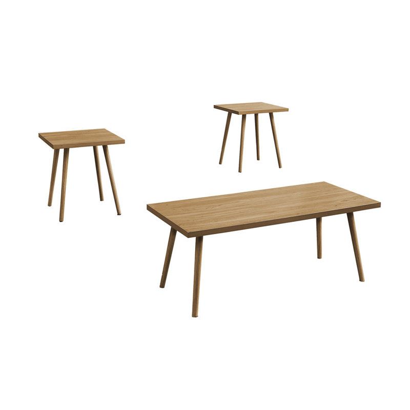 Ensemble de table, ensemble de 3 pièces, décor, café, bout, salon, stratifié noyer, contemporain, moderne, Noyer clair