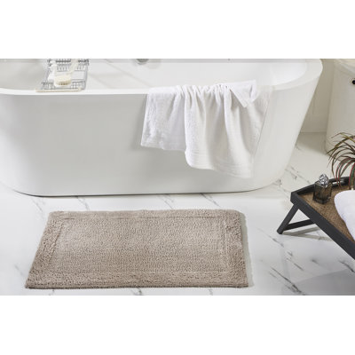 Jasmyne Premium 100% Cotton Tufted Reversible Bath Rug, Extra Soft, Super Absorbent Machine Washable Bathroom Rug