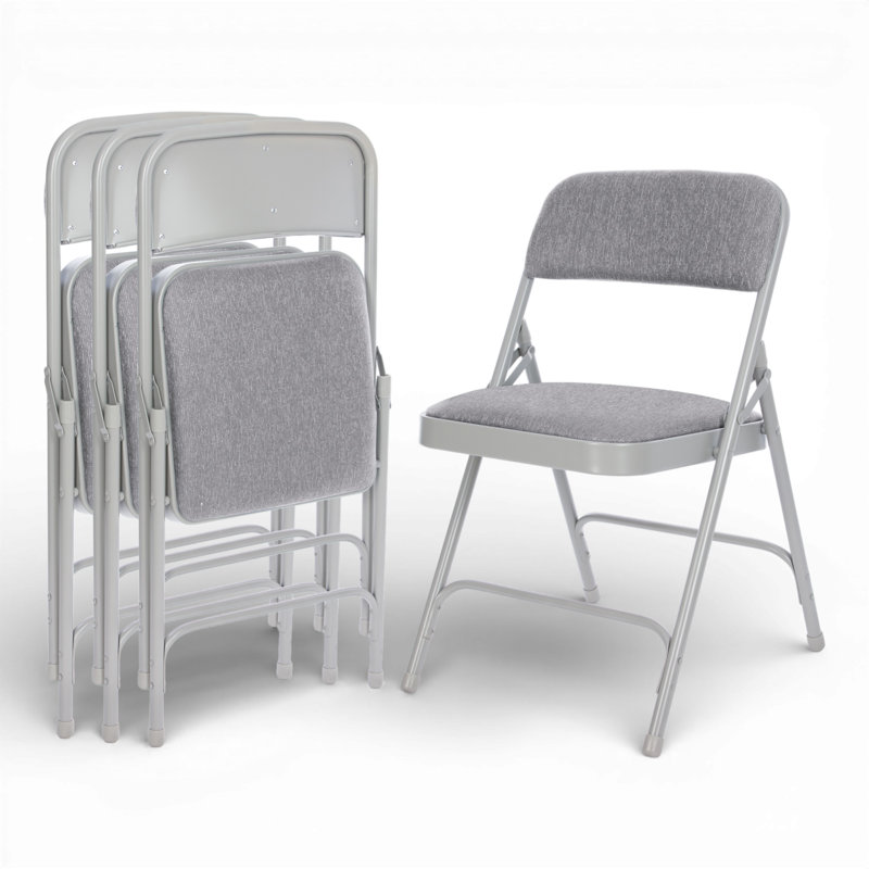 Bernadine Fabric Padded Folding Chair, Gray