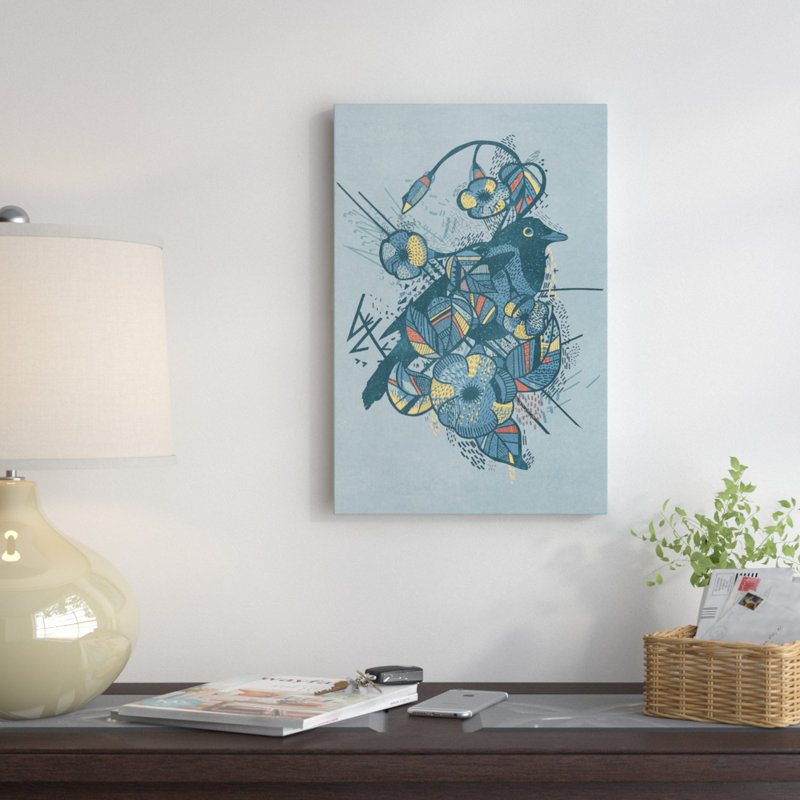 «Blue Bird», reproduction d'impression sur toile tendue, H 40 po x l 26 po x P 1,5 po, Toile tendue, Pas de tapis