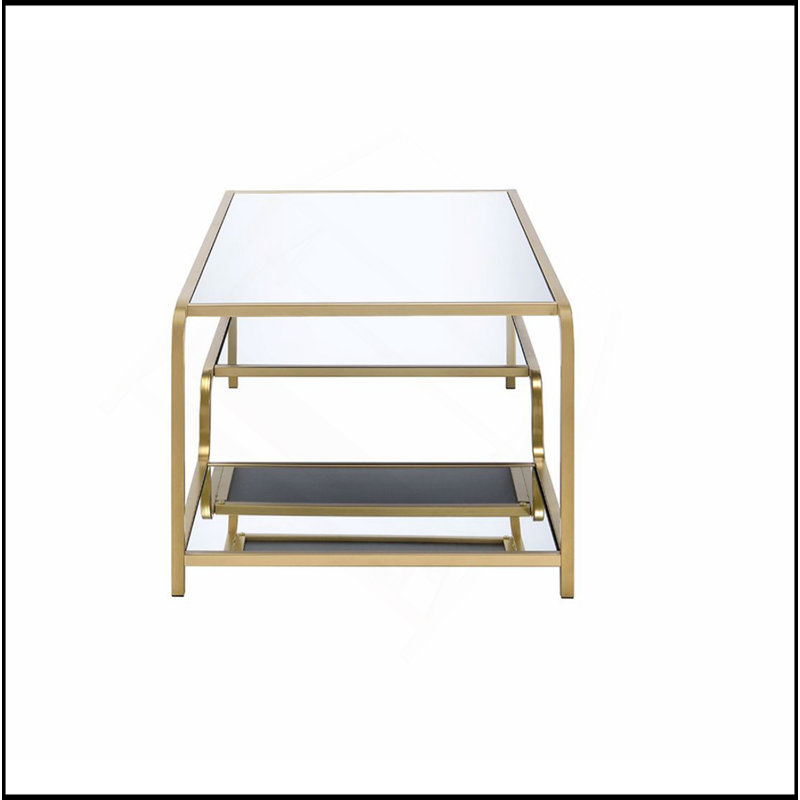 Mirrored & Gold Finish Coffee Table