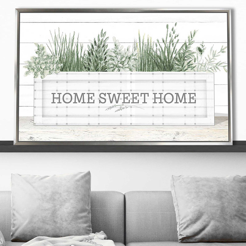 " Home Sweet Home " by Janice Gaynor, Silver Floater Frame, 21.5" H x 33.5" W x 2" D