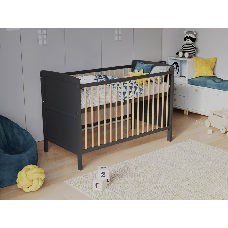 Pelchat Cot Bed, Anthracite/Pine