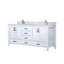Ensemble de meuble-lavabo double avec plateau en marbre et robinet-110822031