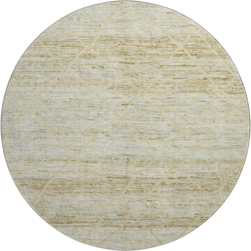 Premium Machine Washable Honig AMF1658 Diamonds Rug, Round 8'