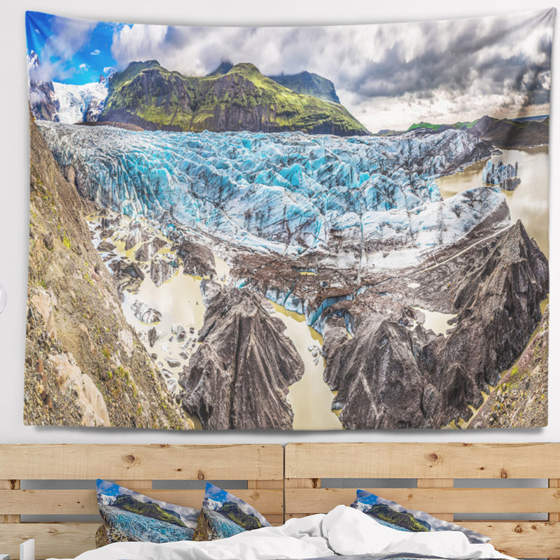 Tapisserie panoramique du glacier vatnajokull Landscape, H 32 po x l 39 po