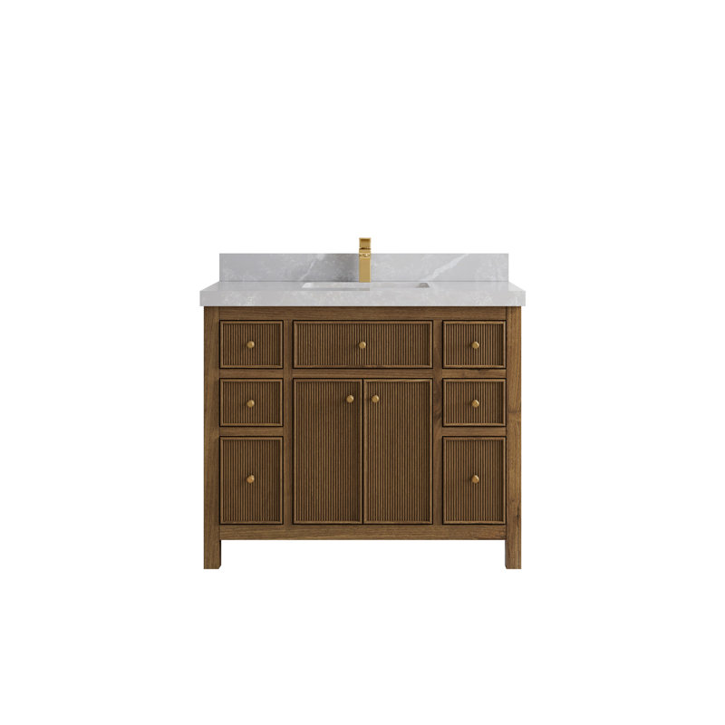 Ensemble de meuble-lavabo simple 42 po, Gris clair