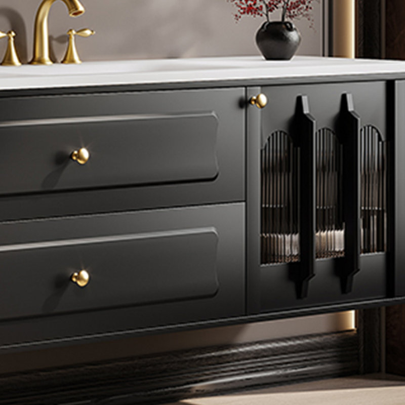 Light luxury retro bathroom cabinet., 19.69" H x 55.12" W x 21.65" D