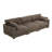 3 - Piece Upholstered Light Brown Faux Rabbit Fur Flannel Reversible Modular Sofa Living Room Sectional Couch-288455756-288455758-288455744