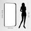 Miroir de salle de bain noir, miroir rectangulaire de 30 po x 60 po avec cadre en métal profond, coin arrondi, verre trempé, grand miroir pour mur, sur 2 lavabos, installé verticalement / horizontalement, transparent-1446085841-1446085855-1446757617