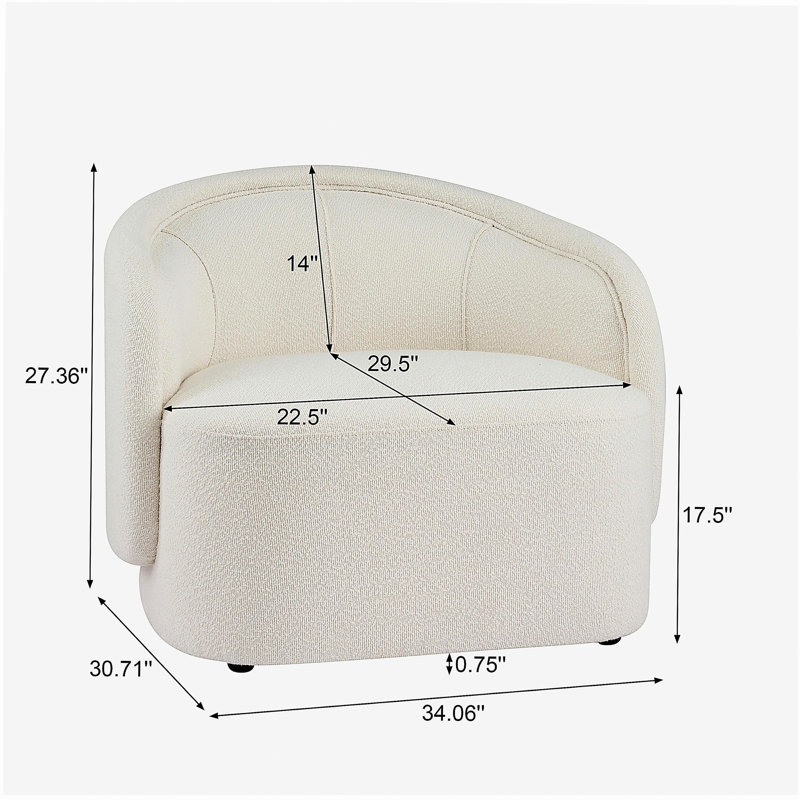Chaise d'appoint Amanda, Crème