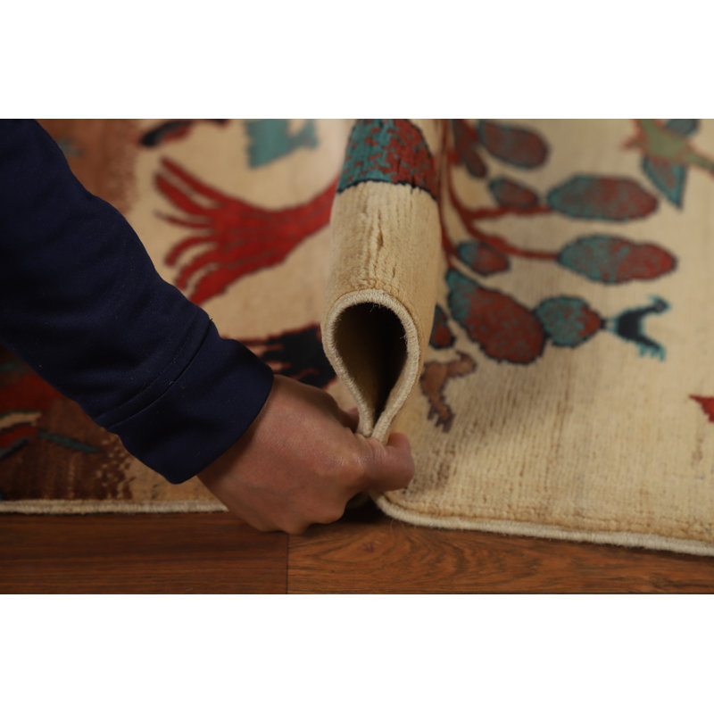 Tapis décoratif à motif d'animaux Kazak 2 x 3