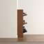 Table d'appoint en bois massif avec plateau rabattable, table de rangement étroite avec compartiments ajustables et structure anti-basculement-1237400697