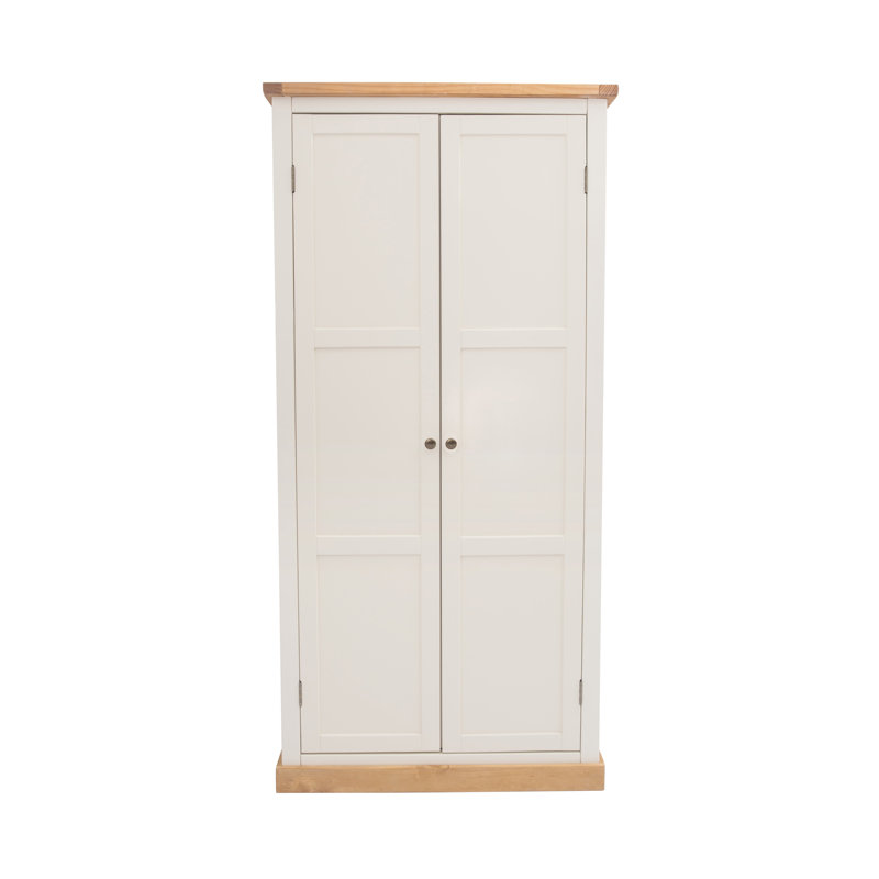 Mallory 2 Door Solid + Manufactured Wood Wardrobe, Off White